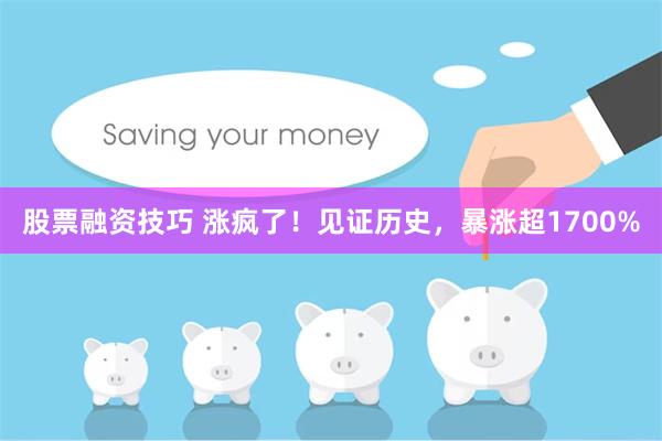 股票融资技巧 涨疯了！见证历史，暴涨超1700%