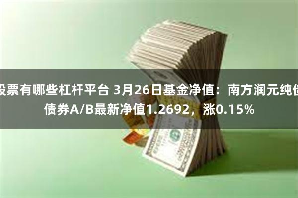 股票有哪些杠杆平台 3月26日基金净值：南方润元纯债债券A/B最新净值1.2692，涨0.15%