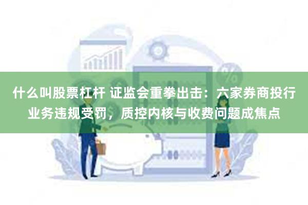 什么叫股票杠杆 证监会重拳出击：六家券商投行业务违规受罚，质控内核与收费问题成焦点