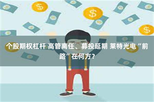 个股期权杠杆 高管离任、募投延期 莱特光电“前路”在何方？
