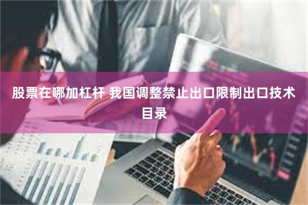 股票在哪加杠杆 我国调整禁止出口限制出口技术目录